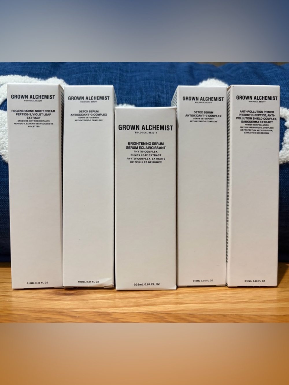 Grown Alchemist White Minimalist Skincare Serum & Cream Boxes
